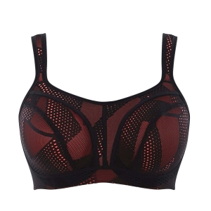 Biustonosz Sportowy black/coral PANACHE