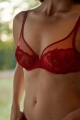 Czerwony Biustonosz Simone Perele Koronkowy